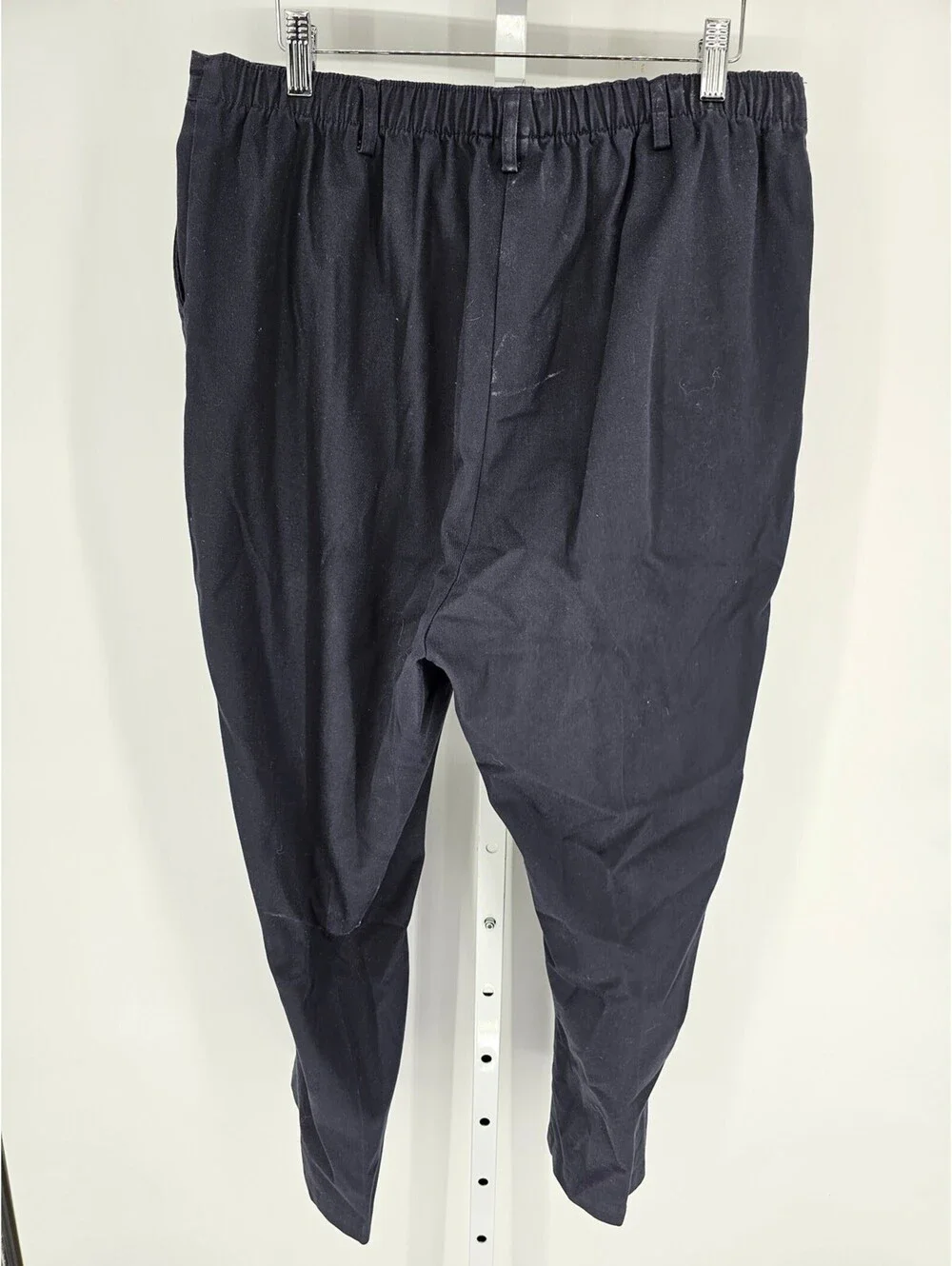Lands End Womens Sz 16P Dress Pants Navy Blue Straight Leg Fit 3